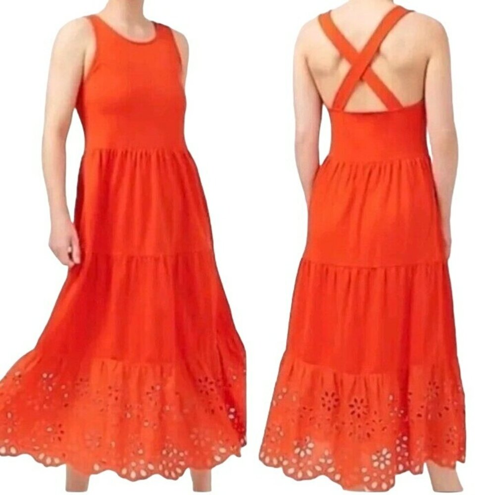 🟣🟣 J. Crew Womens Sleeveless Red Maxi Dress Size Extra Small